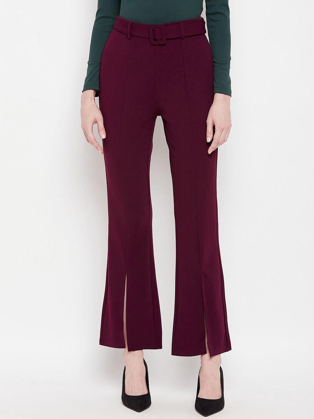 madame women red pleated trousers