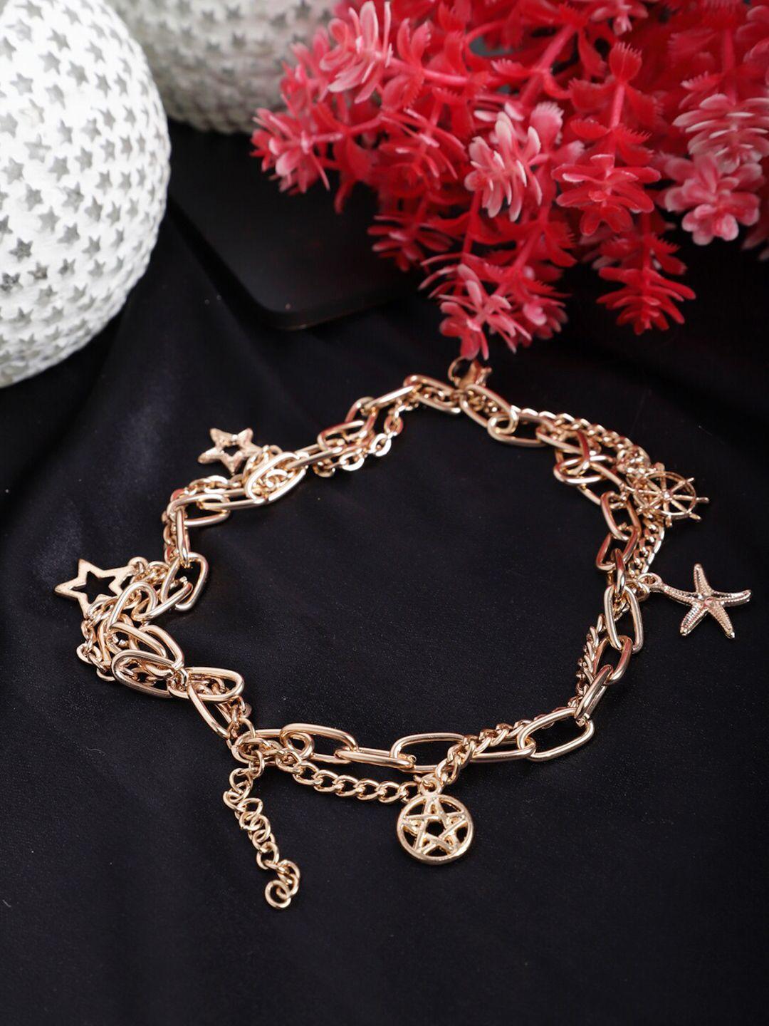 madame women rose gold rose gold-plated multistrand bracelet