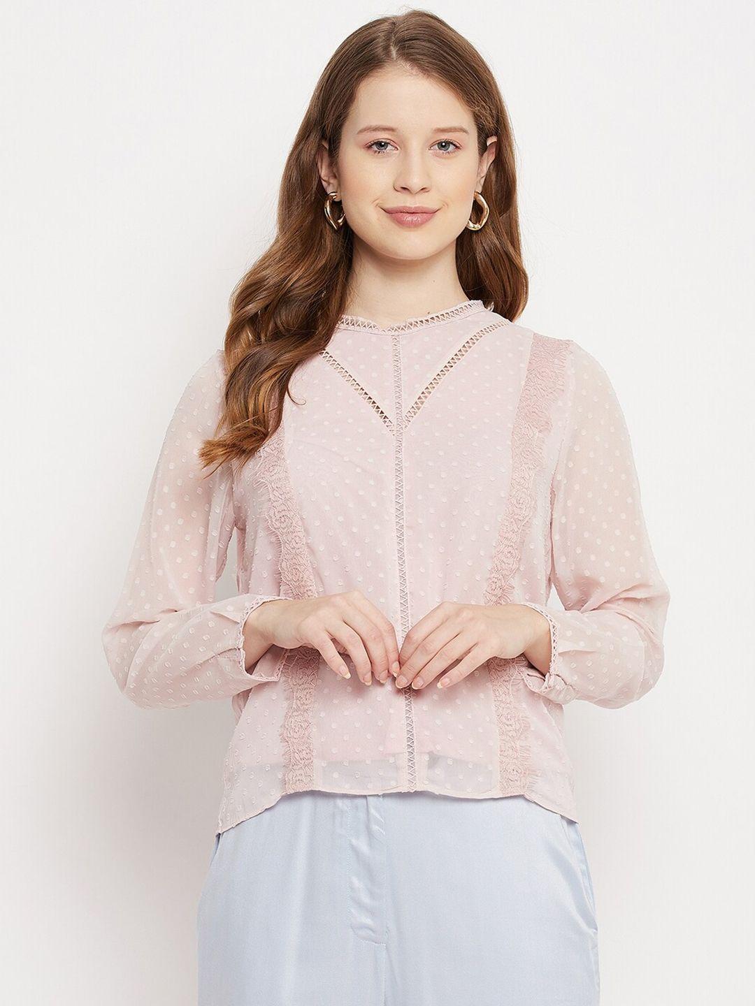 madame women rose pink regular top