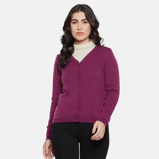 madame women solid cardigan