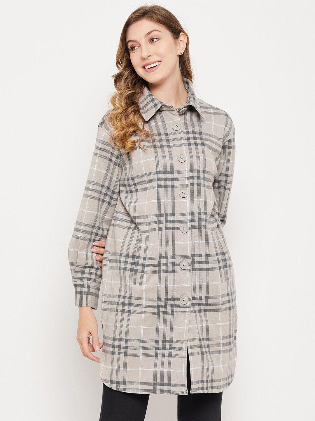 madame women tartan checks checked casual shirt