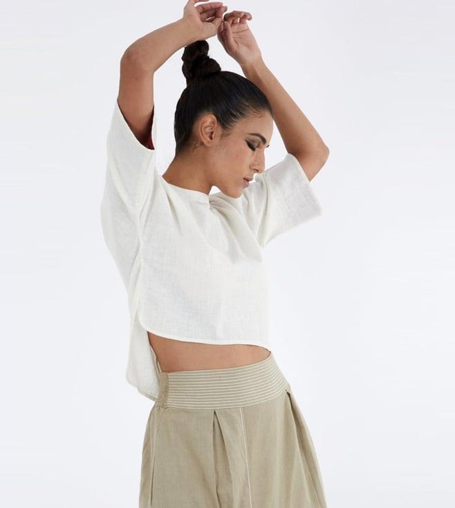 madder much natural white osaka ivory crop top