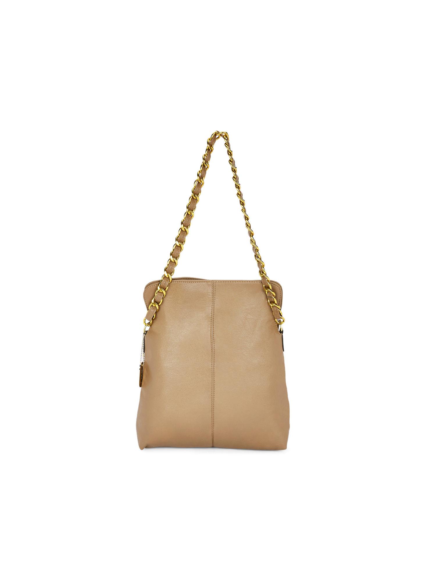 madeline khaki solid handbag (l)