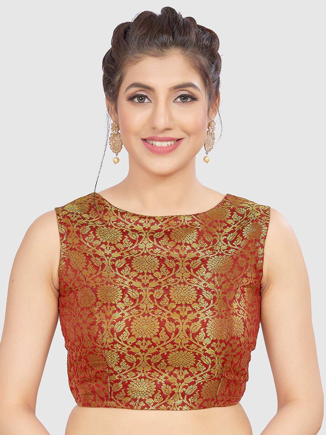 madhu fashion woven design banaras brocade saree blouse