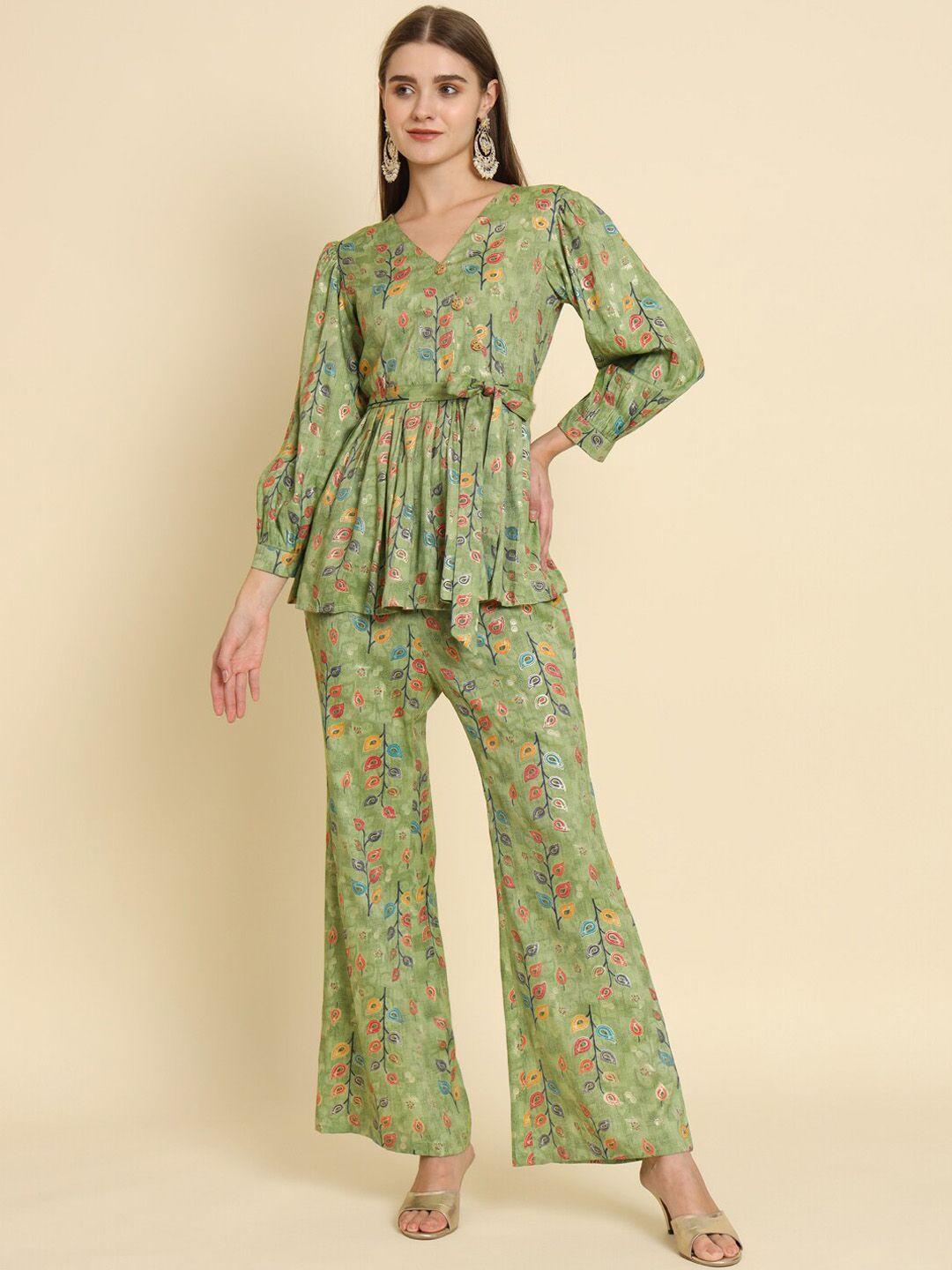 madhuram-printed-v-neck-frilled-top-with-trousers