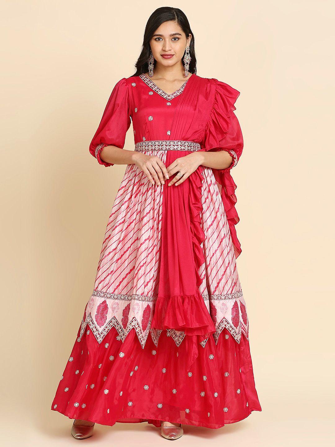 madhuram-tie-and-dye-embroidered-chiffon-maxi-ethnic-dress-with-belt