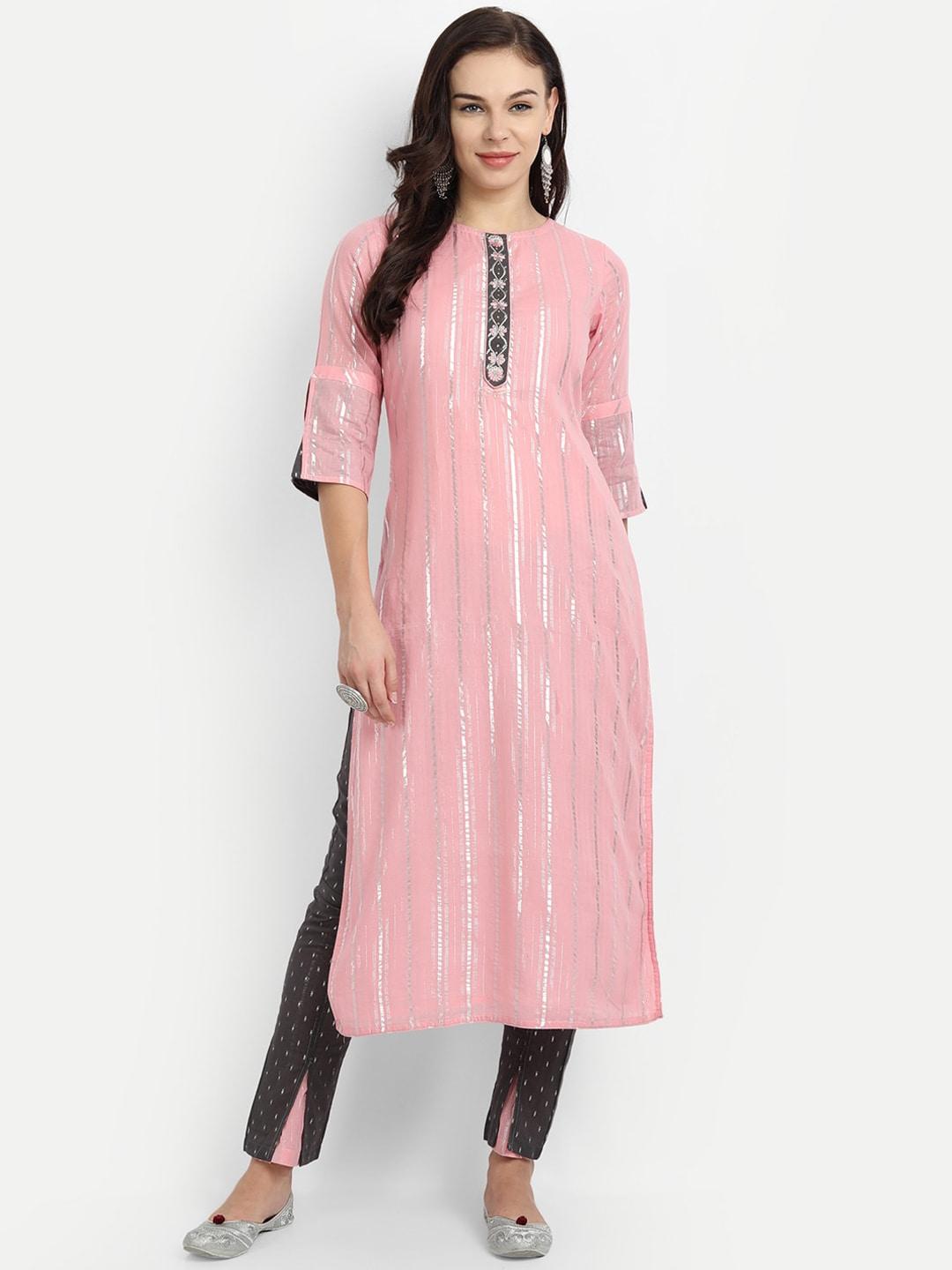 madhuram-women-pink-kurta-with-trousers