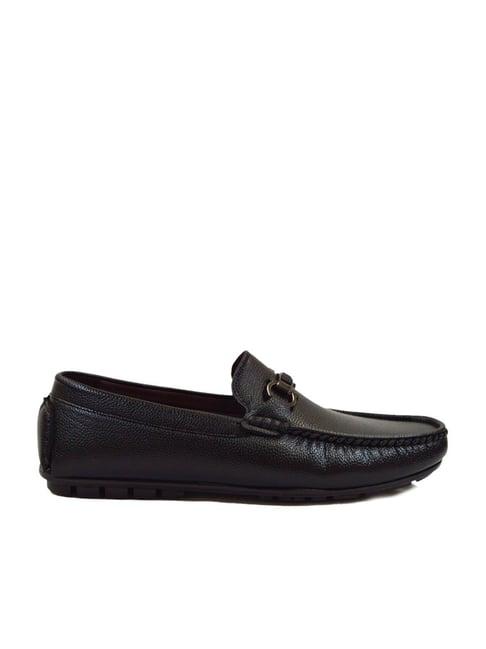 madind men's horsebit driving black loafers