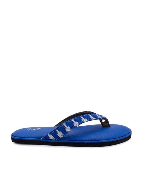madras trunk women's holiday blue thong sandals