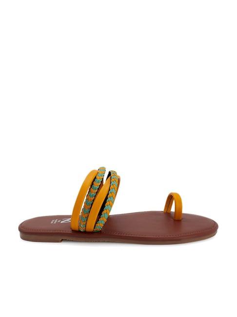 madras trunk women's mayuri mustard toe ring sandals
