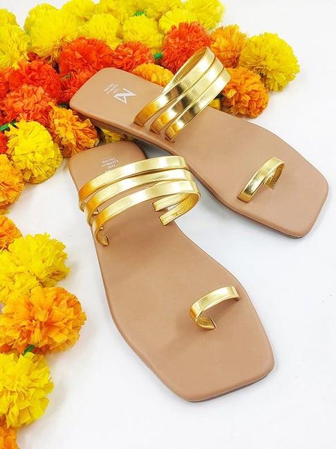 madras trunk women's vizha gold toe ring sandals