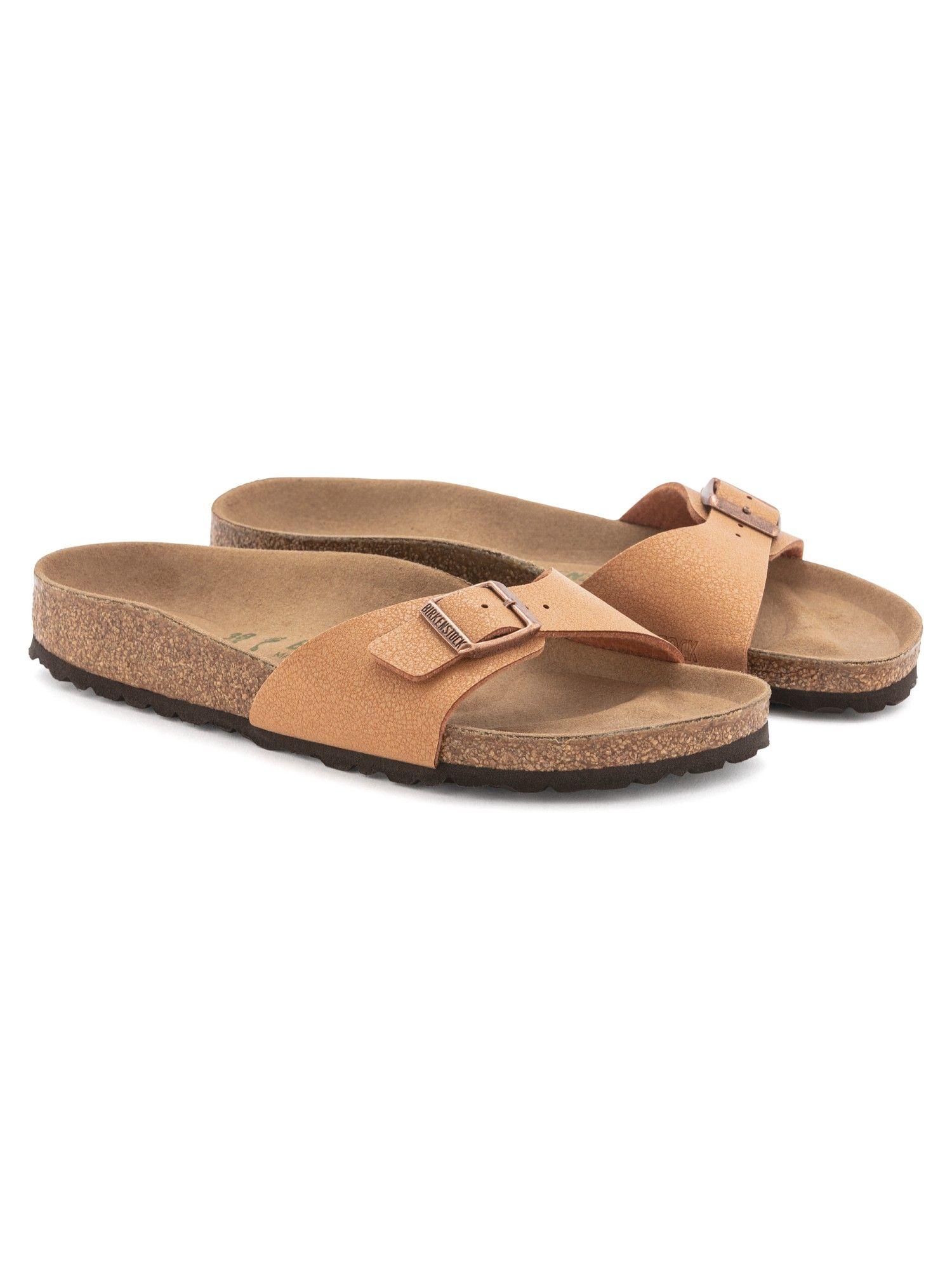 madrid vegan pecan narrow width unisex one-strap sandals
