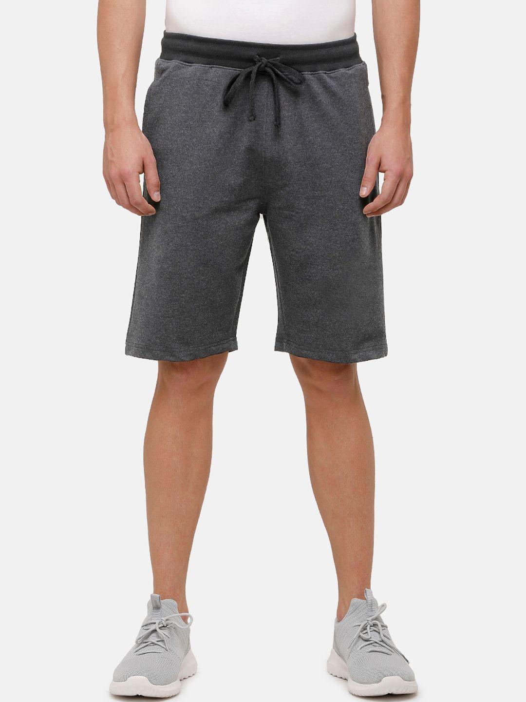 madsto men grey solid regular fit regular shorts