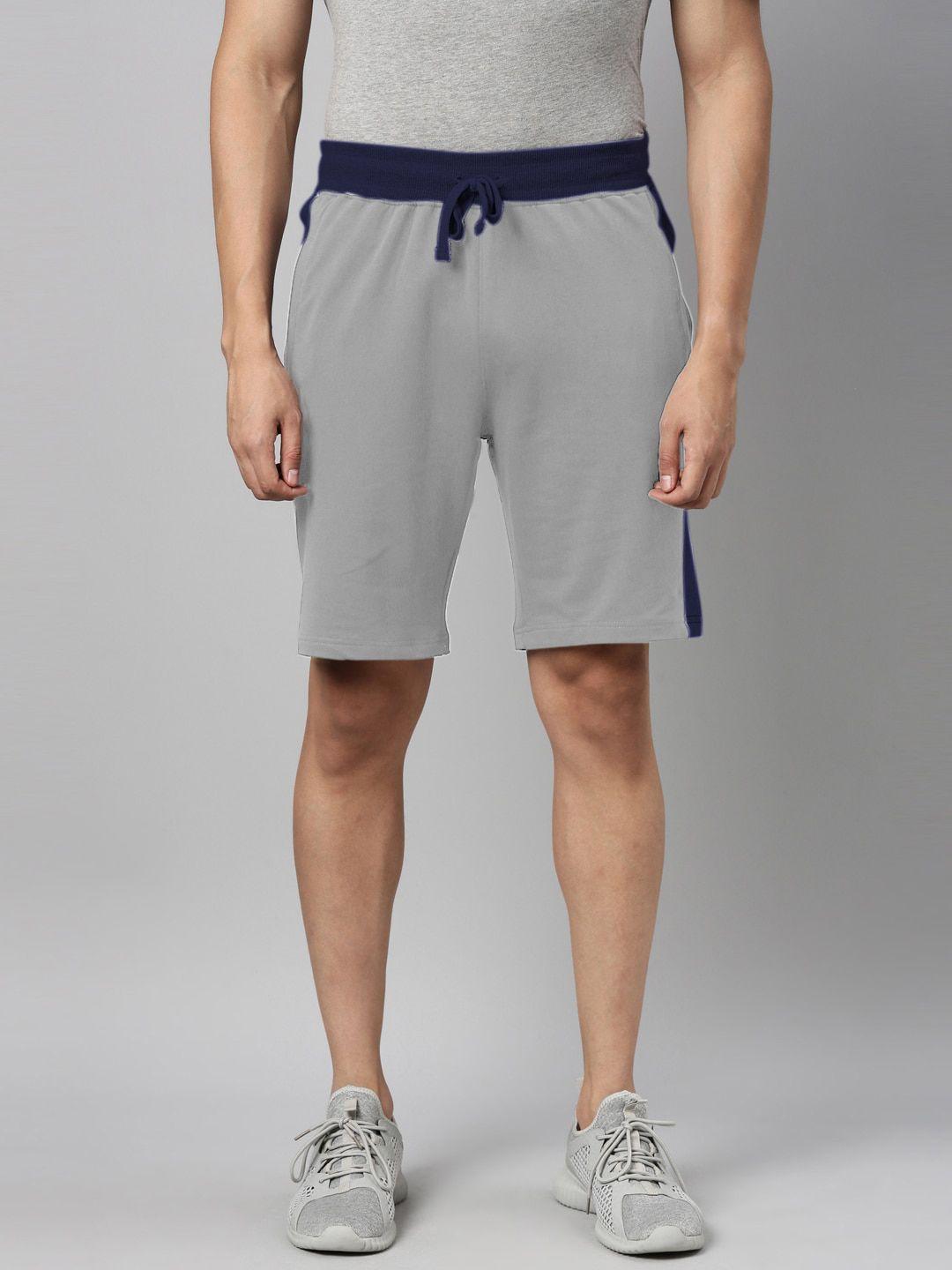 madsto men grey solid sports shorts