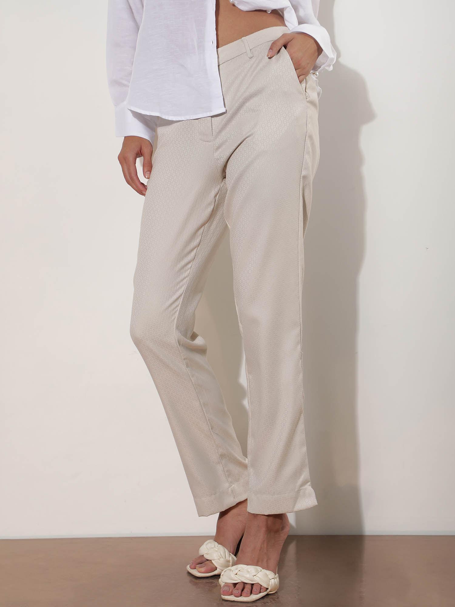 maeve dark beige solid trouser