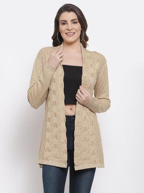 mafadeny beige embellished shrug