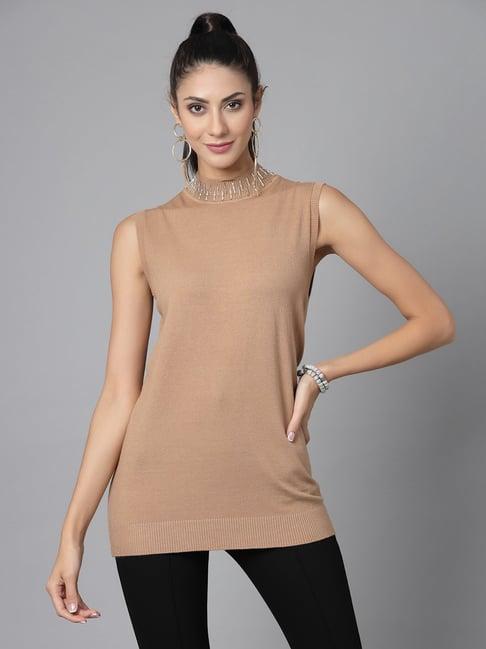 mafadeny beige regular fit sweater