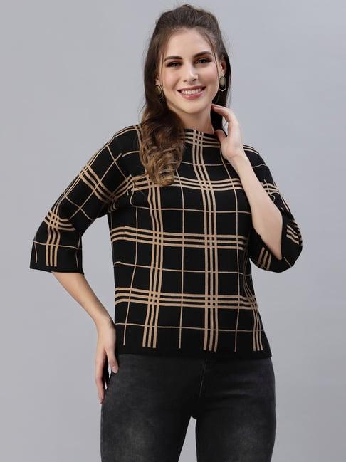 mafadeny black chequered sweater