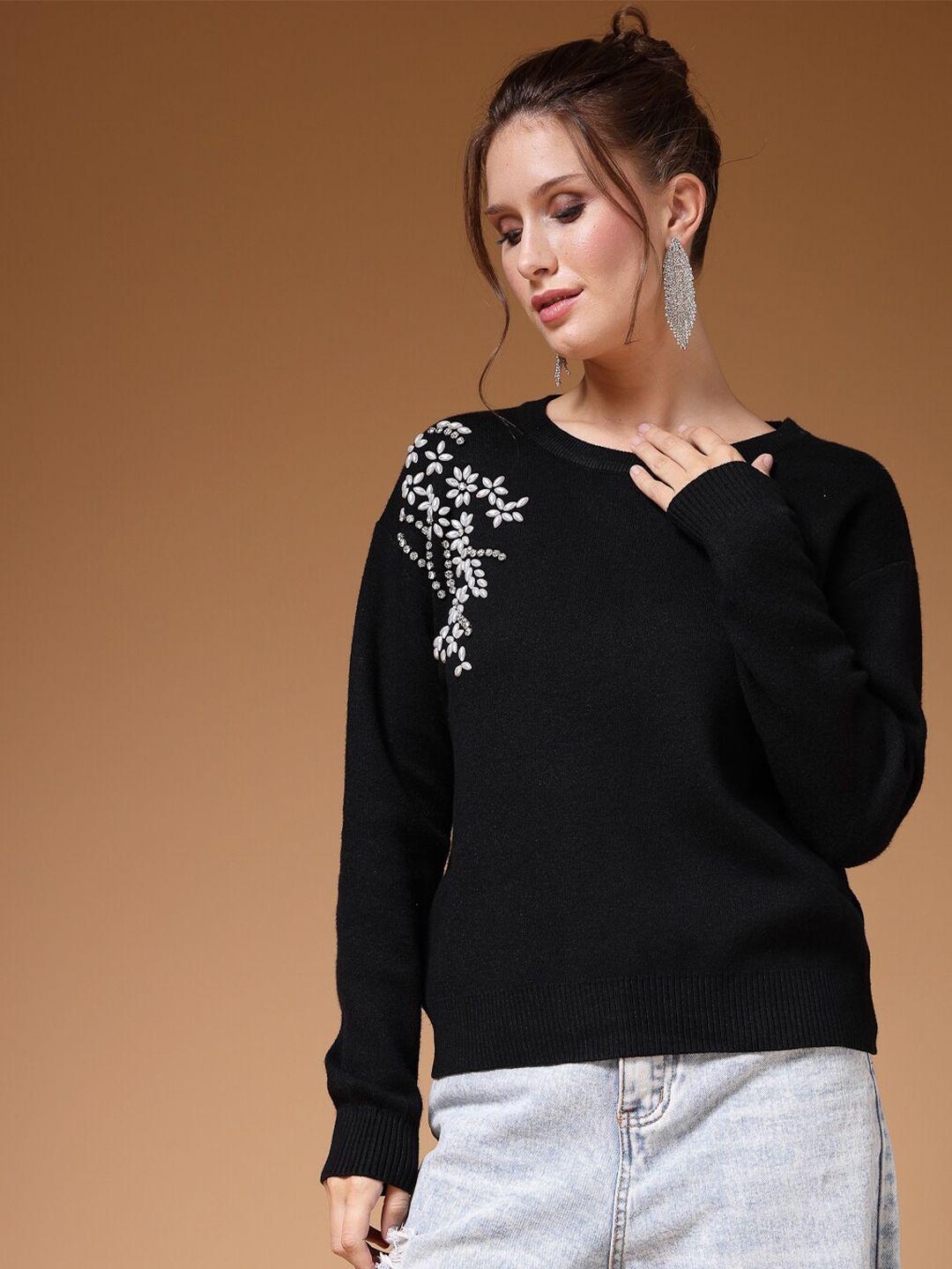 mafadeny black puff sleeve top