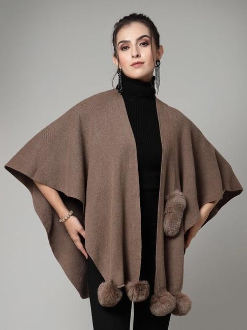 mafadeny brown poncho