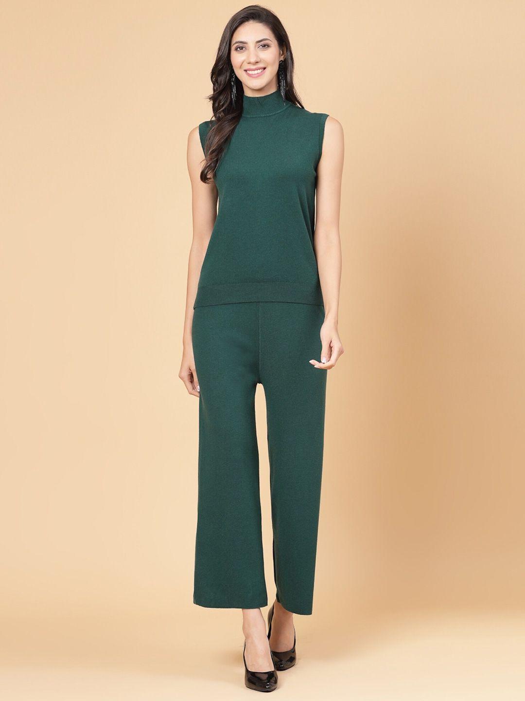 mafadeny high neck top with trousers & shrug