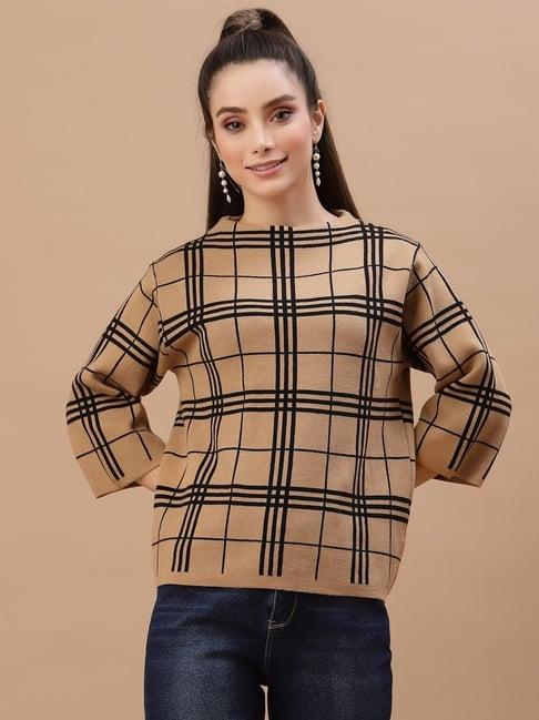 mafadeny khaki chequered sweater