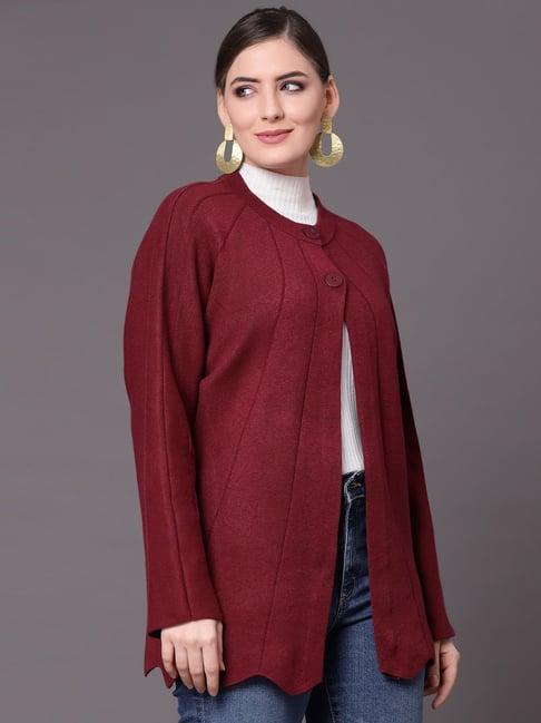 mafadeny maroon round neck shrug