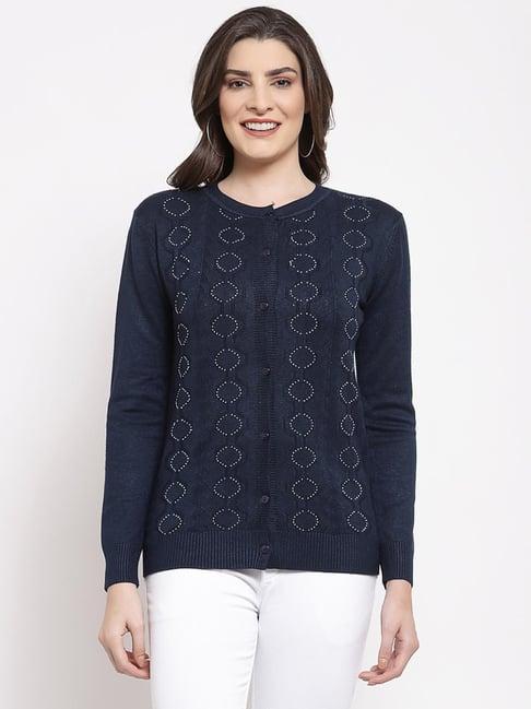 mafadeny navy embellished cardigan