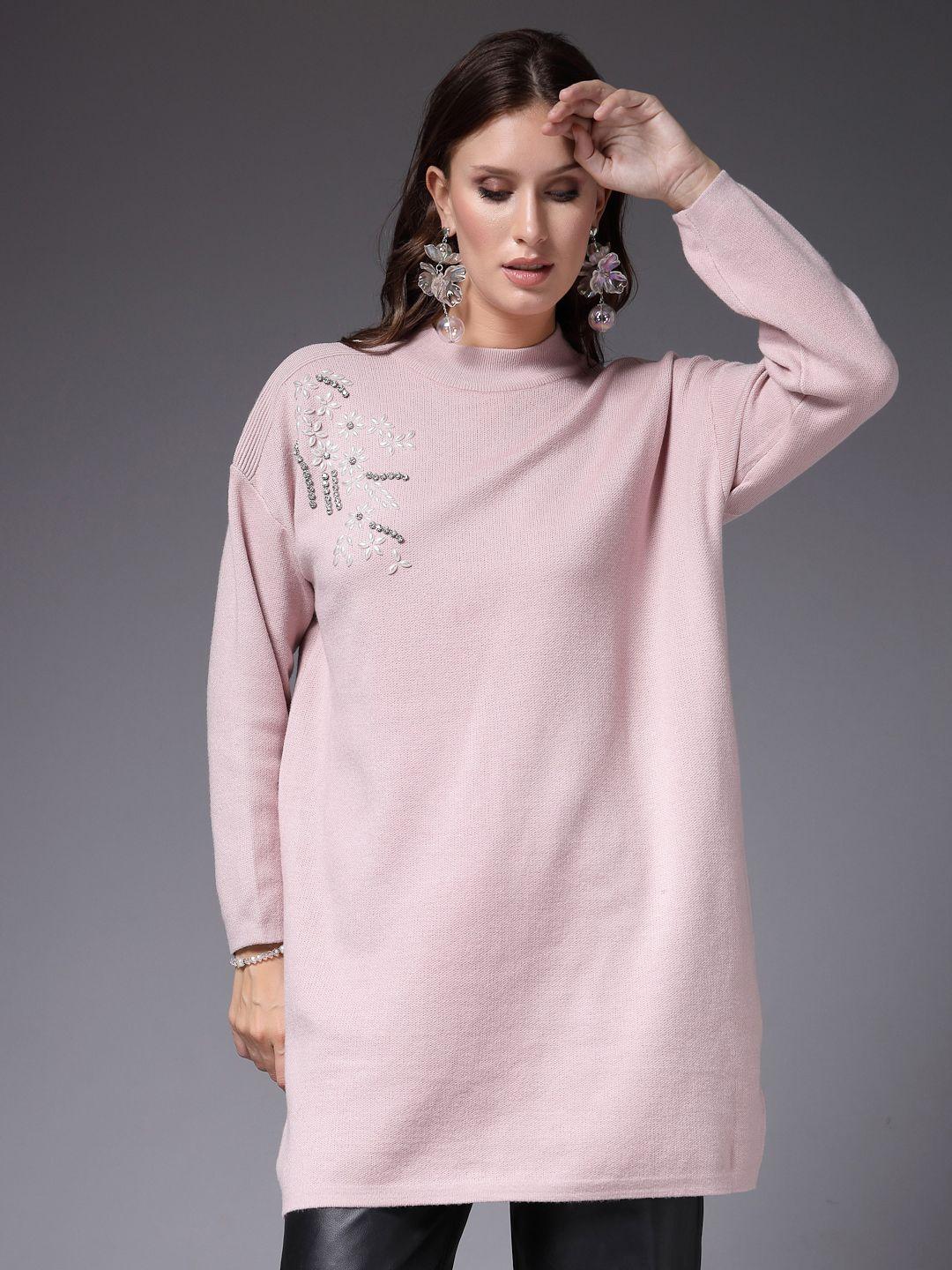 mafadeny peach-coloured extended sleeves top