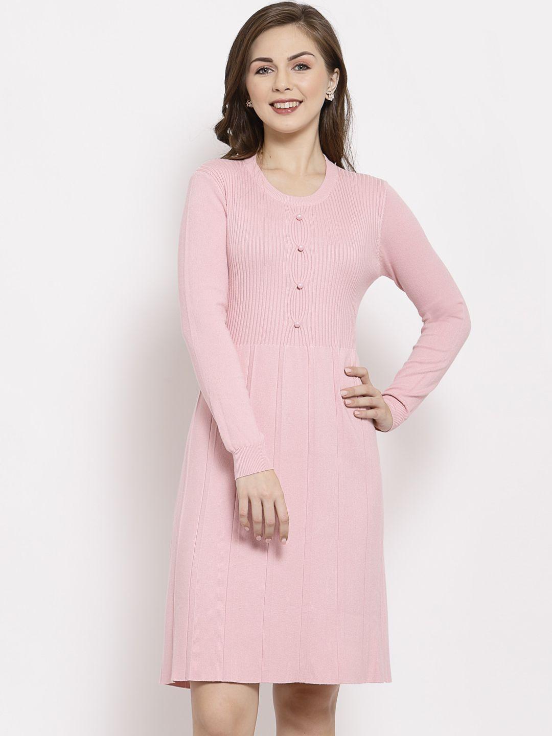 mafadeny pink a-line dress