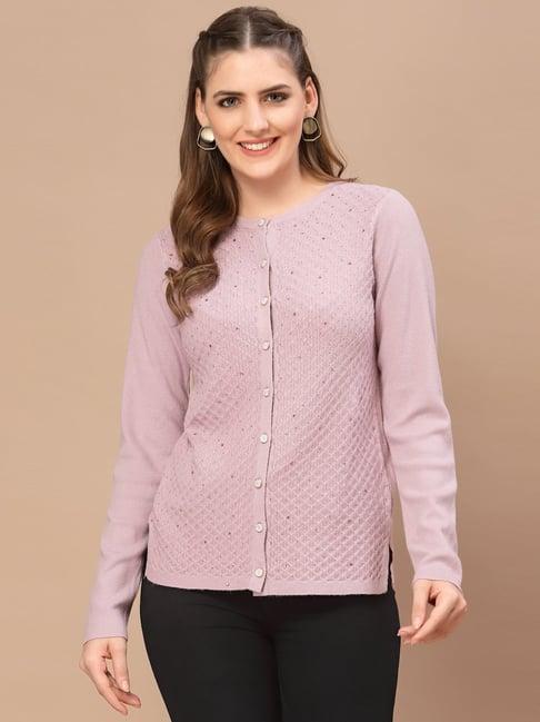 mafadeny pink embellished cardigan