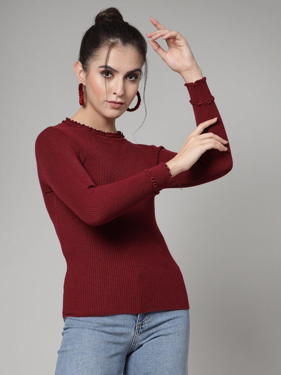 mafadeny ribbed long sleeves pullover