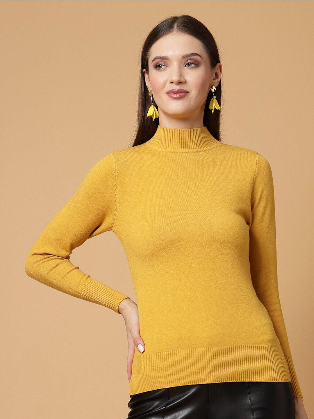 mafadeny ribbed mock collar pullover