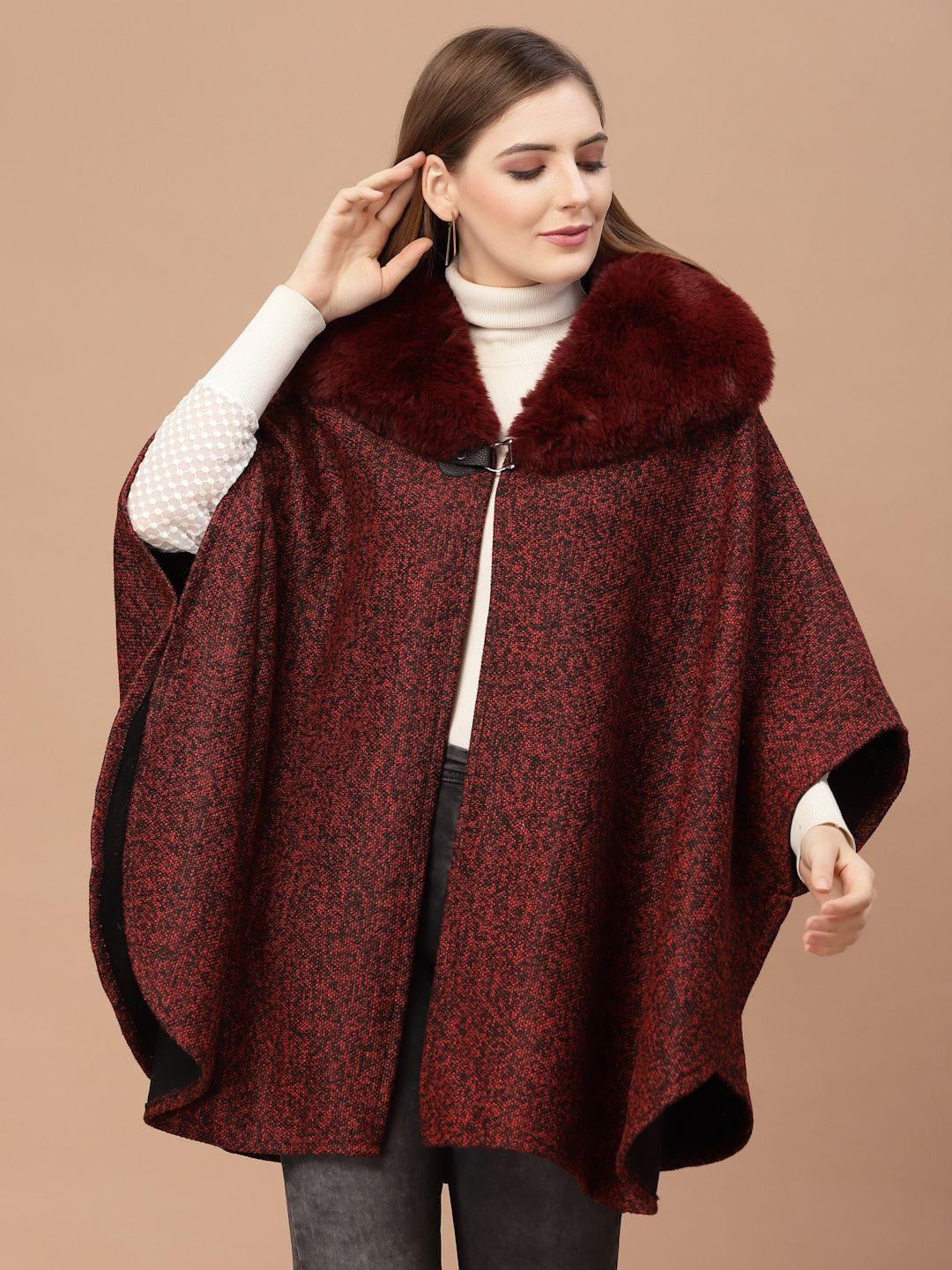 mafadeny women maroon poncho