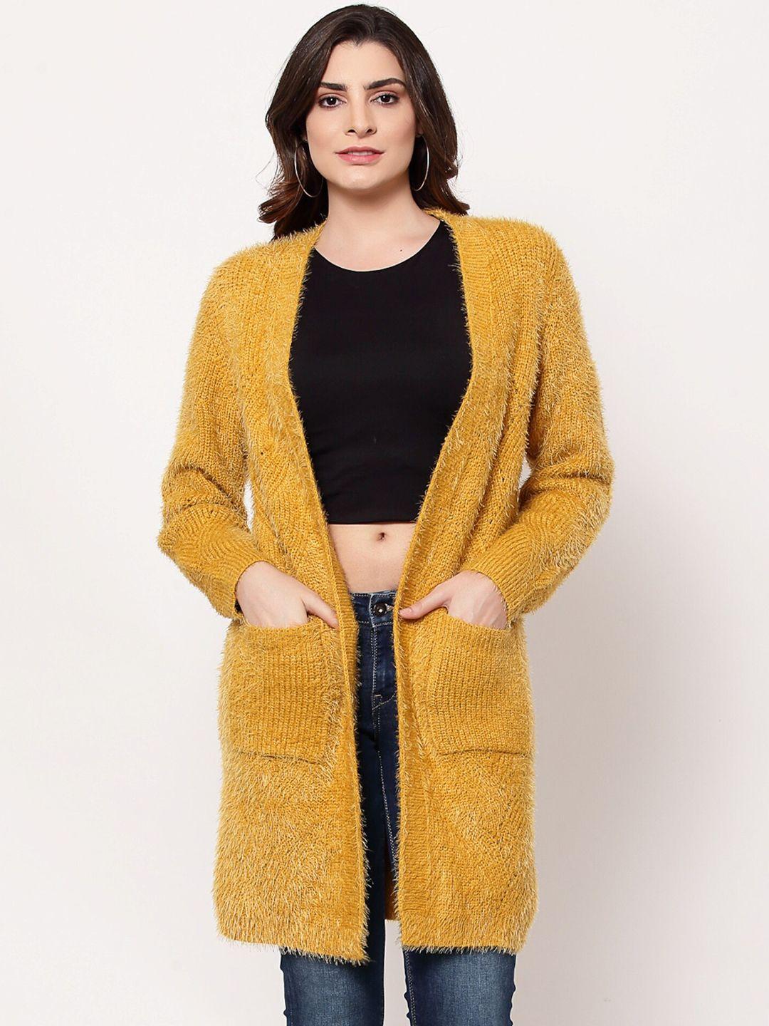 mafadeny women mustard longline shrug