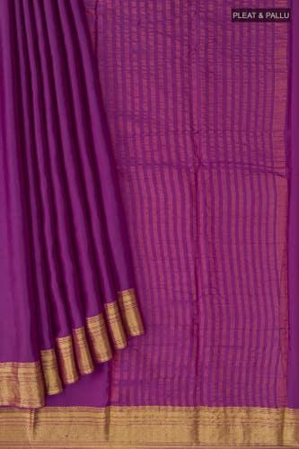 magenta mysore crepe silk saree