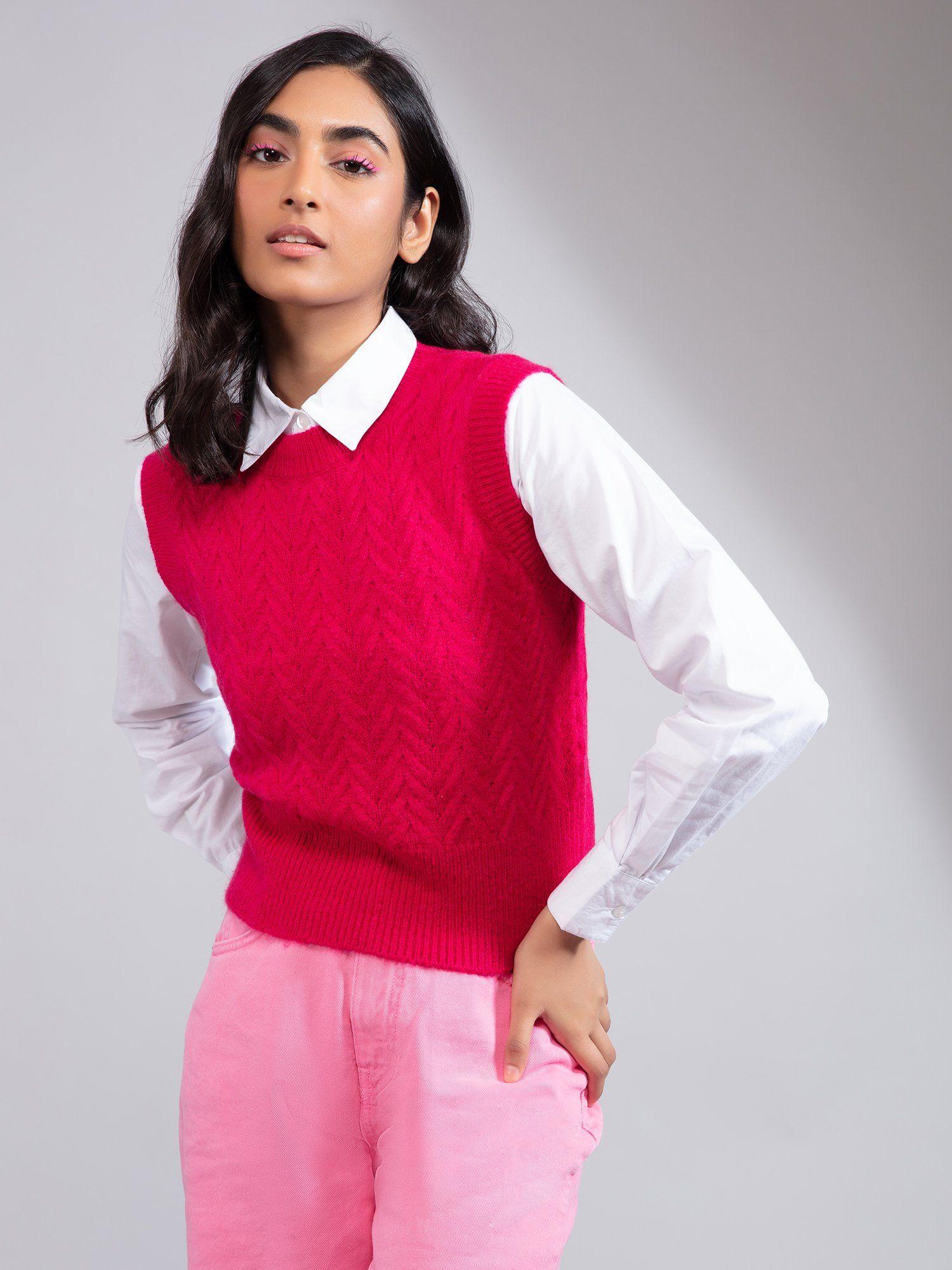 magenta extra attention sweater top