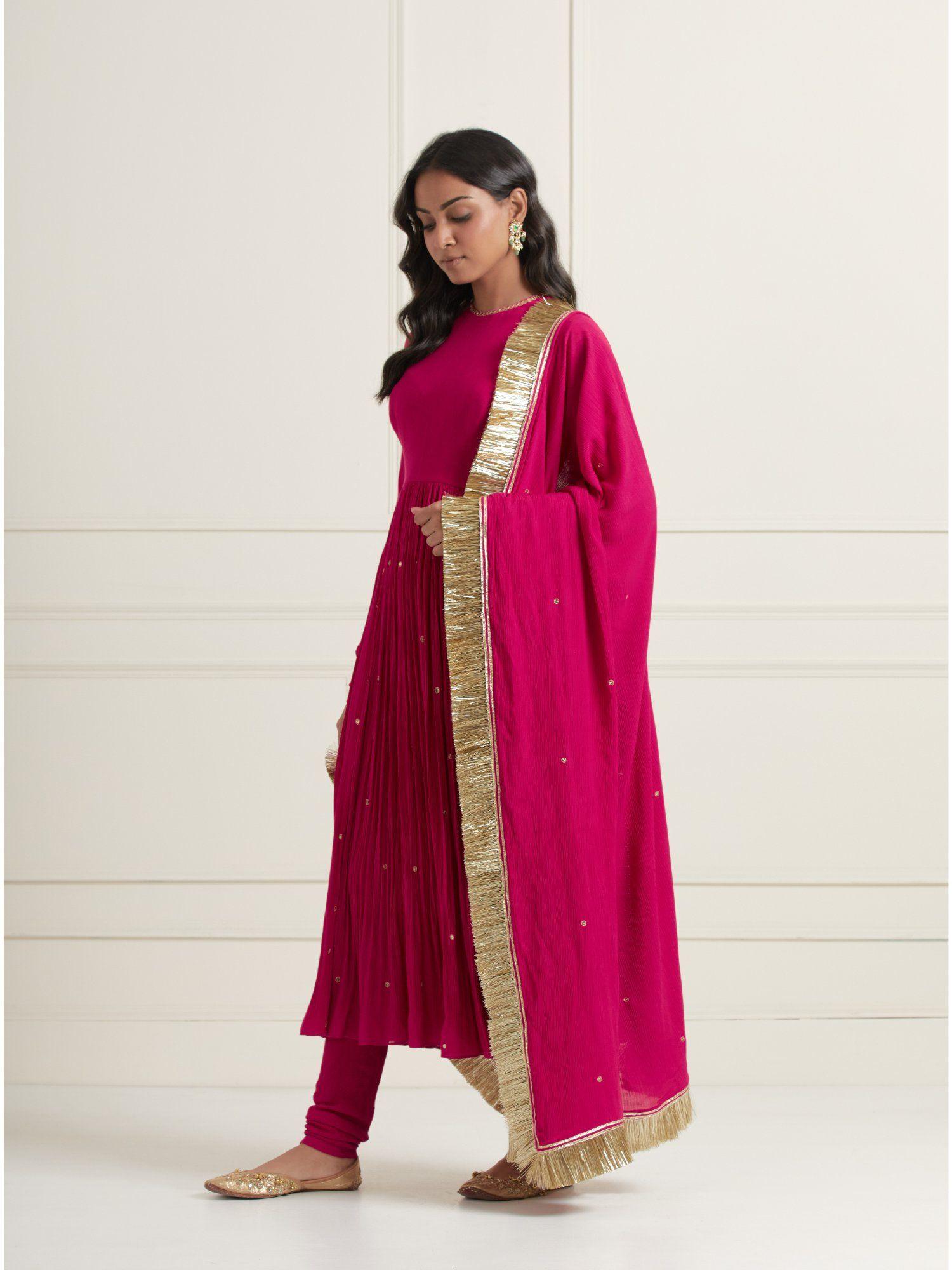 magenta kurta (set of 3)