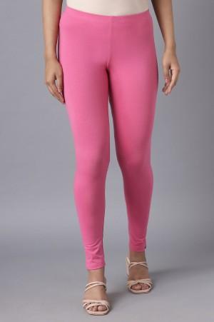 magenta pink cotton lycra tights