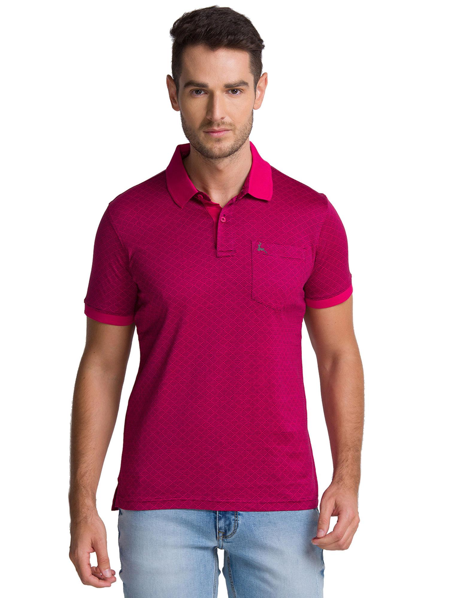 magenta polo t-shirt