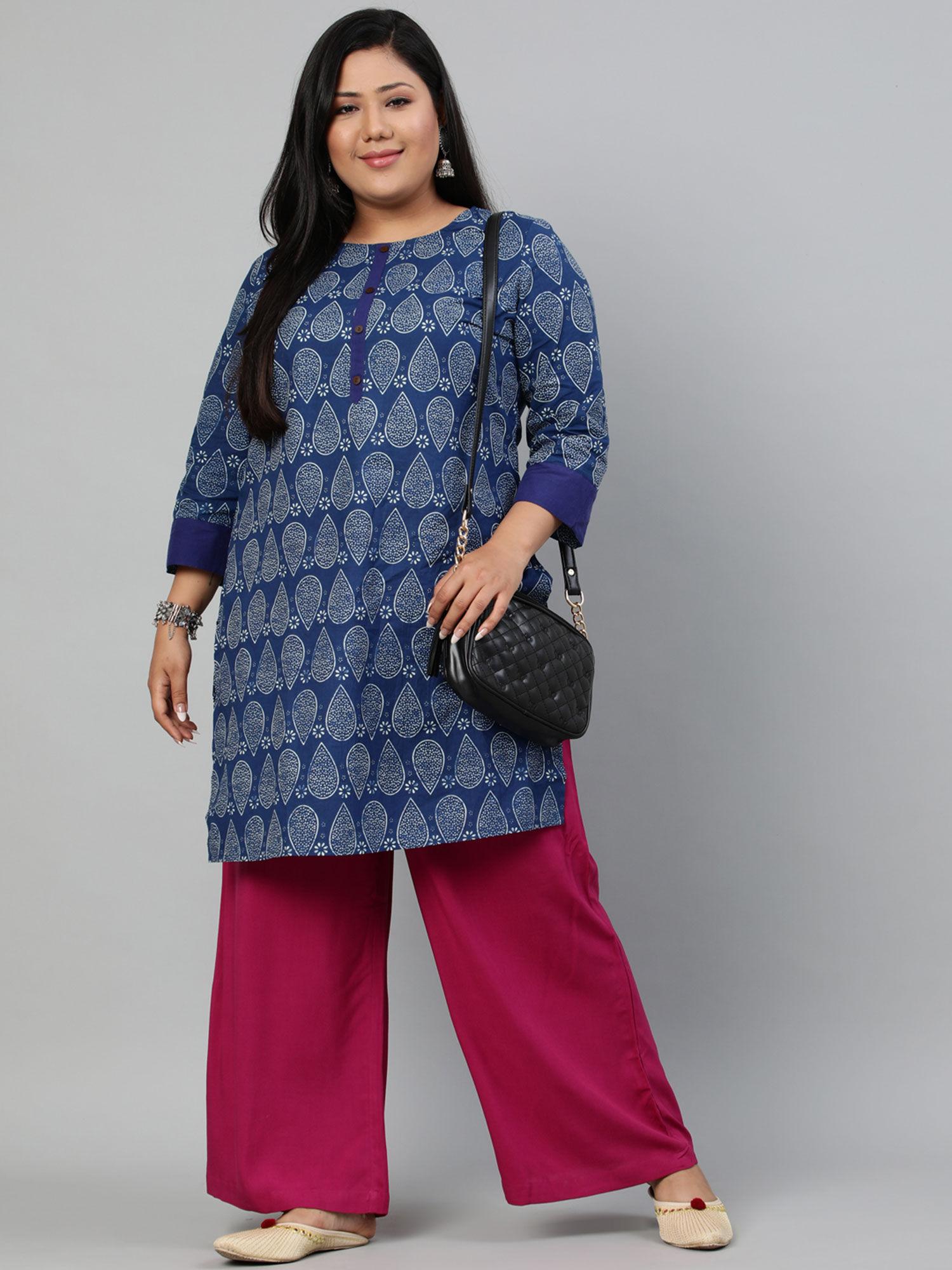 magenta solid rayon palazzo