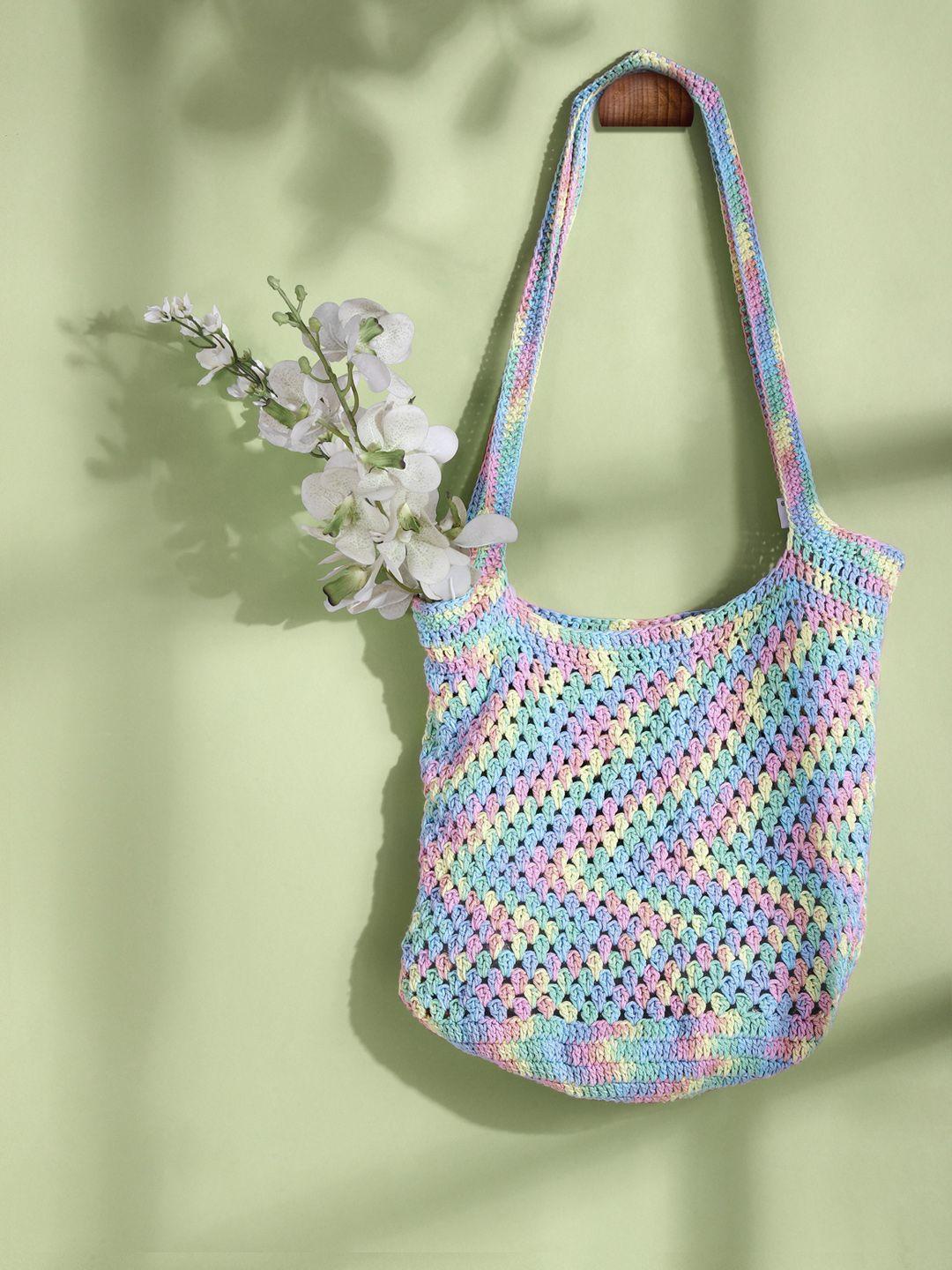 magic needles blue shopper shoulder bag