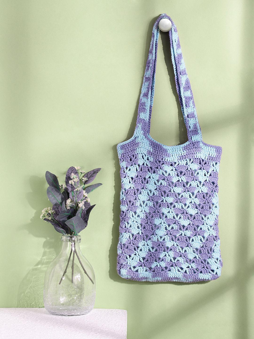 magic needles blue shopper tote bag