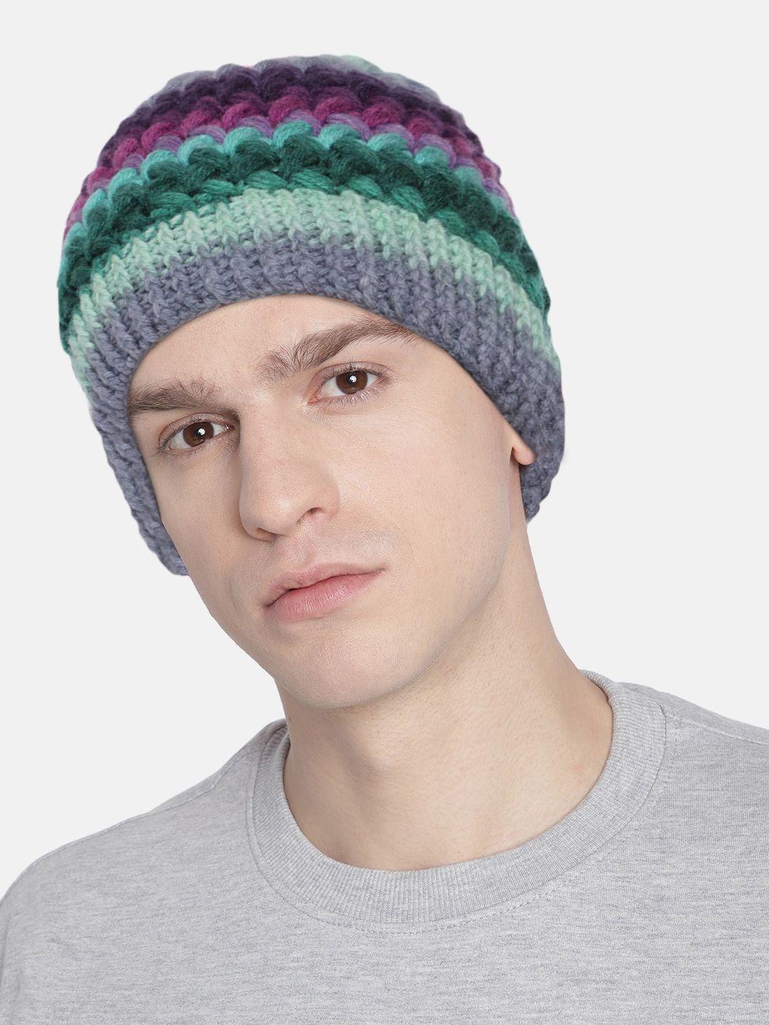 magic needles men multicoloured woollen crochet beanie