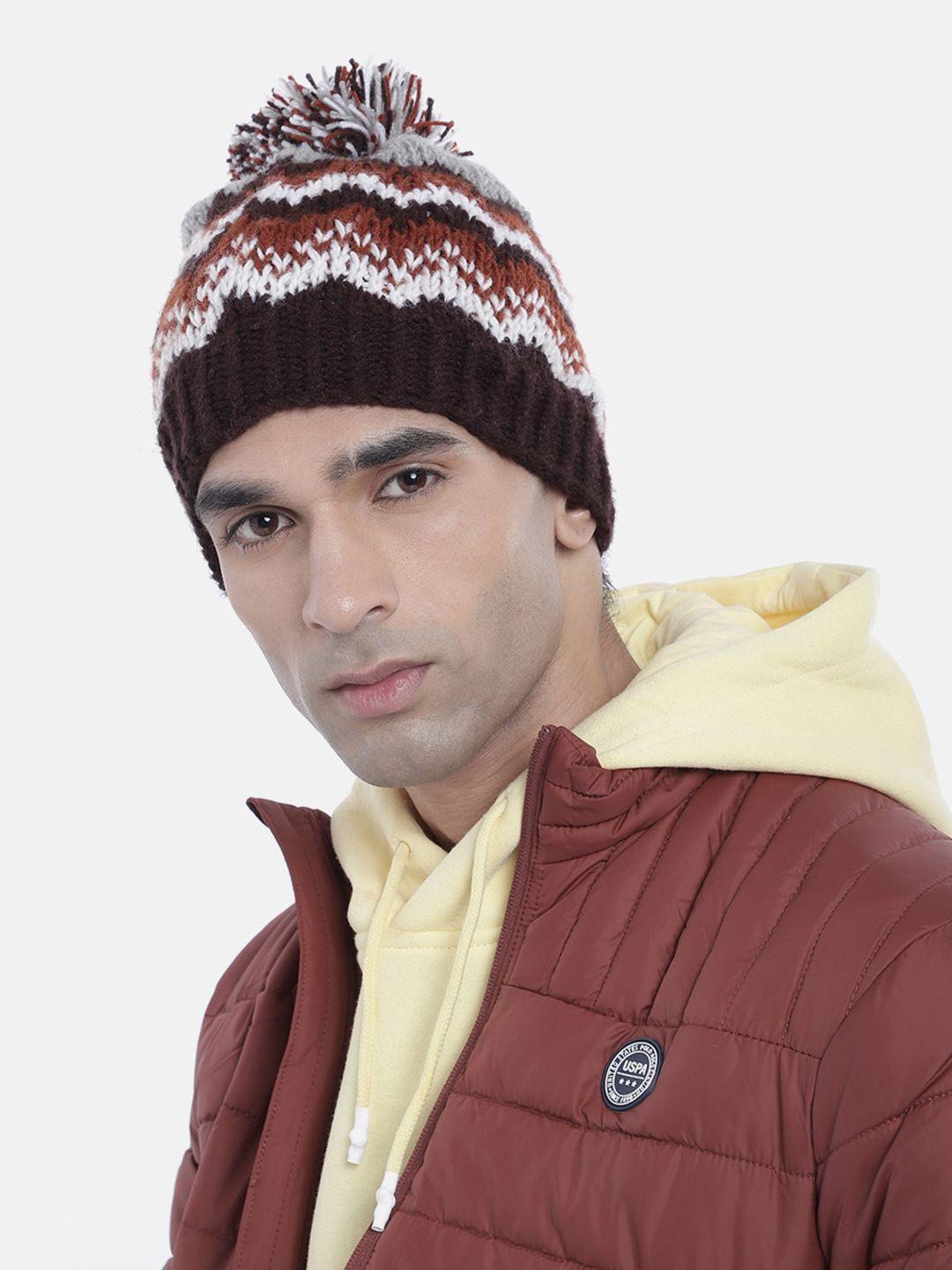 magic needles men printed beanie with pompom