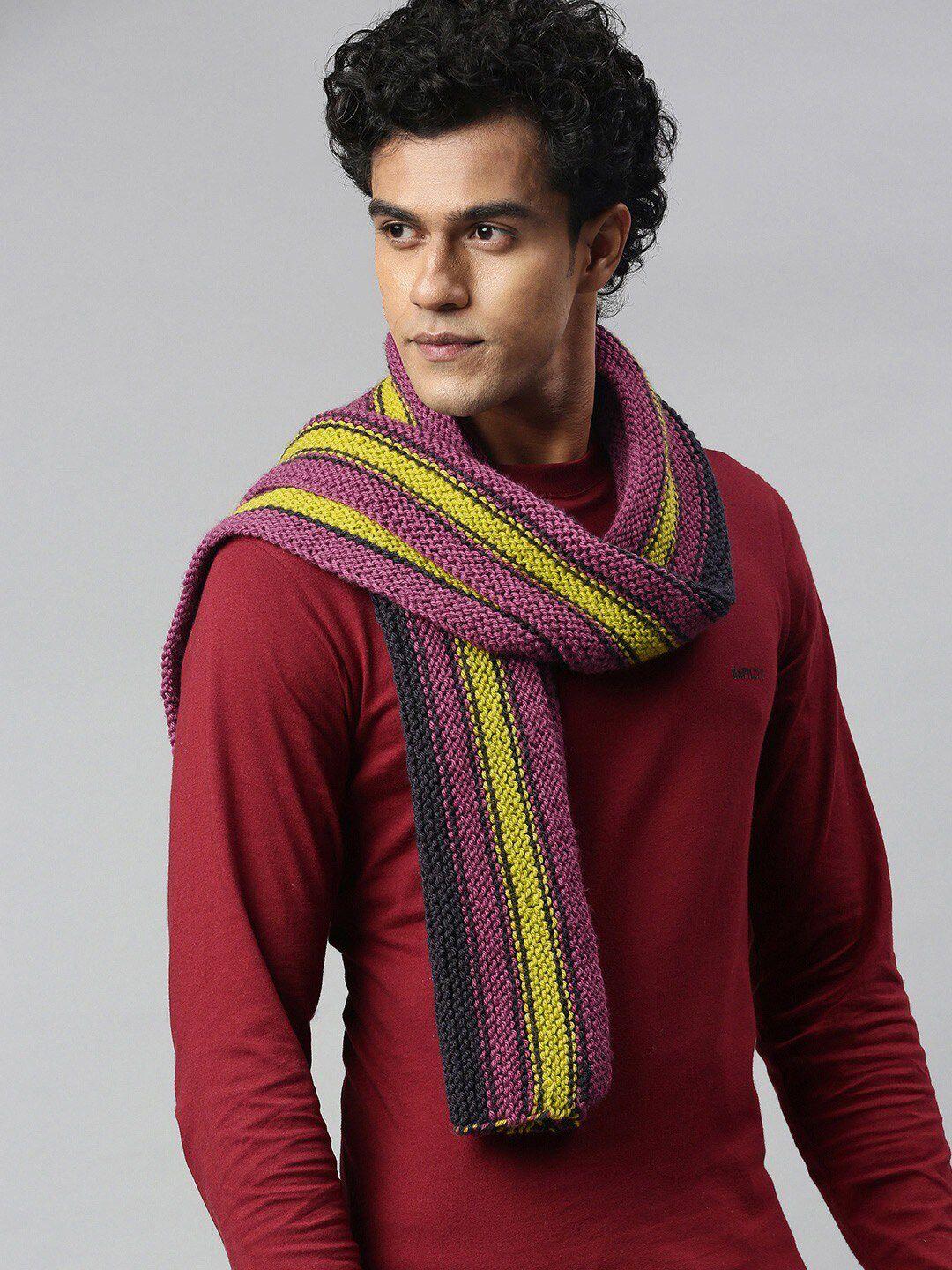 magic needles men self design acrylic scarf