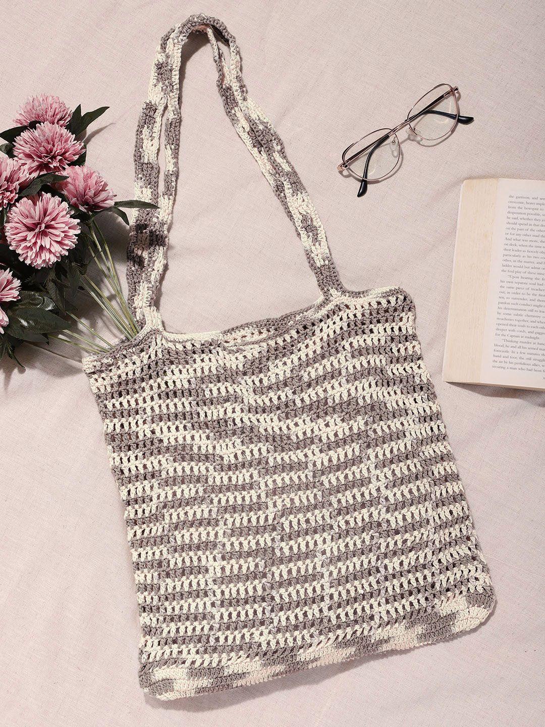 magic needles textured oversized pure cotton shopper tote bag