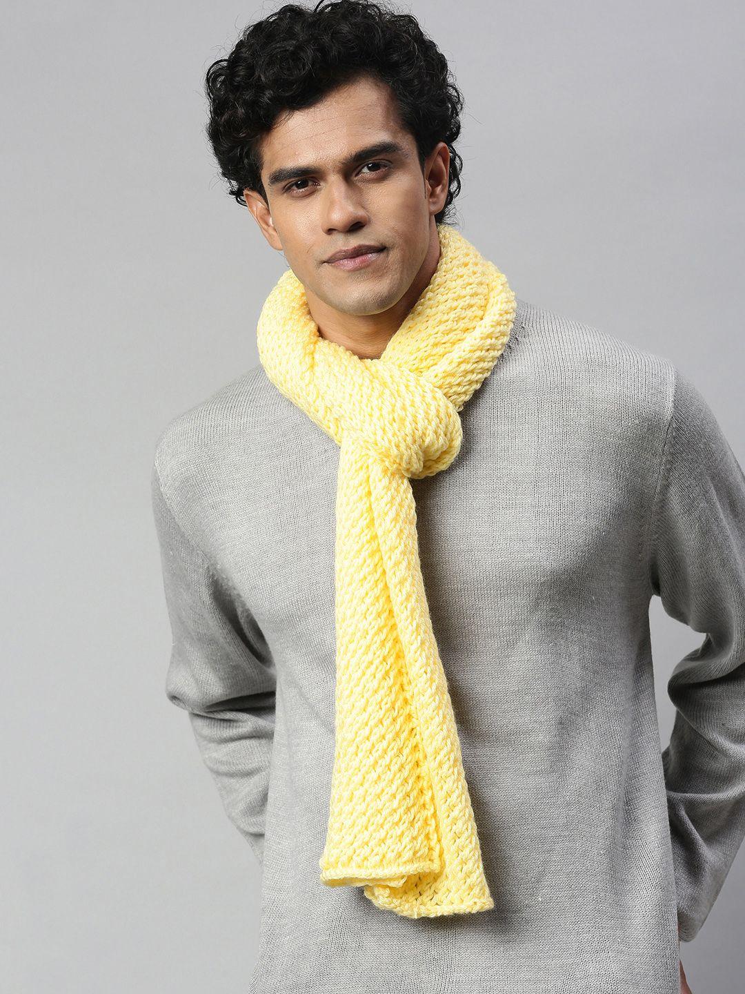 magic needles unisex yellow self design scarf