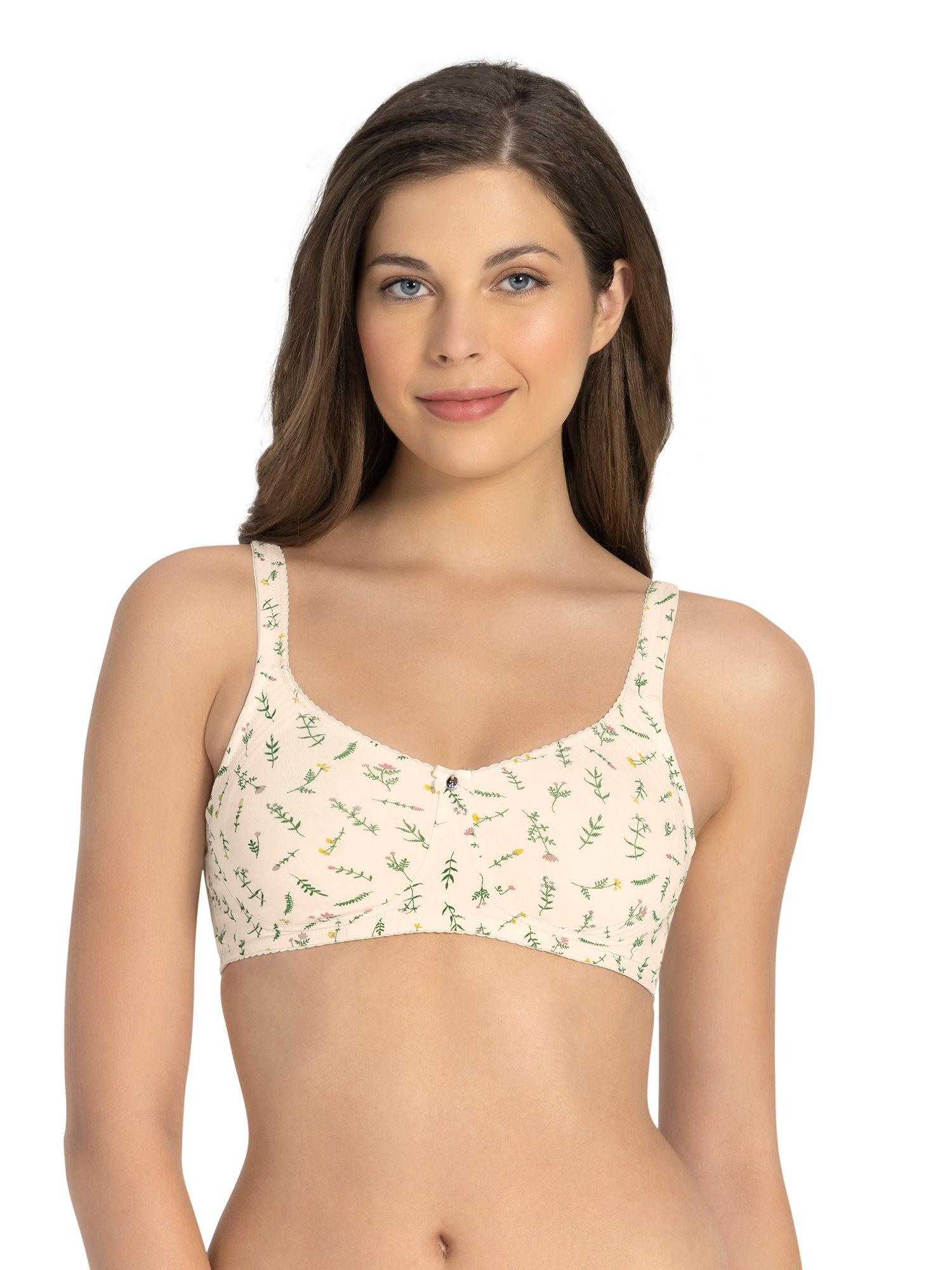 magic shaper non-padded & non-wired super support bra - ivory