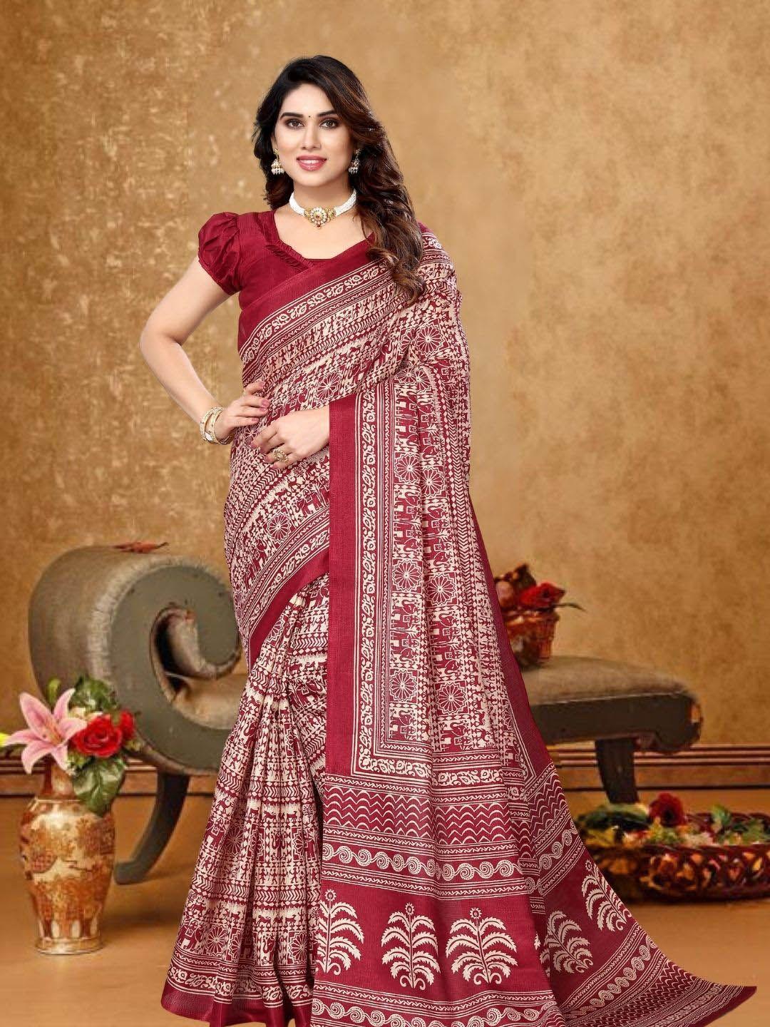 magmina art silk bhagalpuri saree